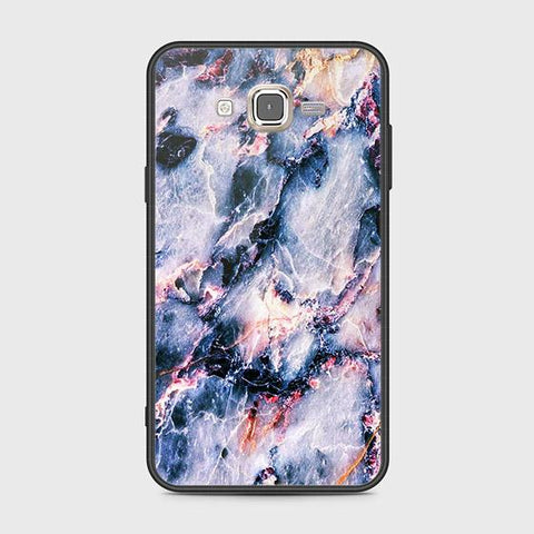 Samsung Galaxy J7 2015 Cover - Colorful Marble Series - HQ Ultra Shine Premium Infinity Glass Soft Silicon Borders Case