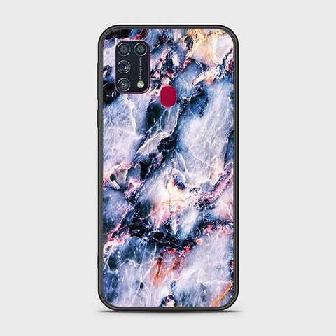 Samsung Galaxy M21 Cover - Colorful Marble Series - HQ Ultra Shine Premium Infinity Glass Soft Silicon Borders Case