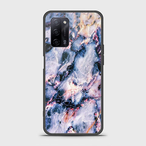 Oppo A55s Cover- Colorful Marble Series - HQ Ultra Shine Premium Infinity Glass Soft Silicon Borders Case