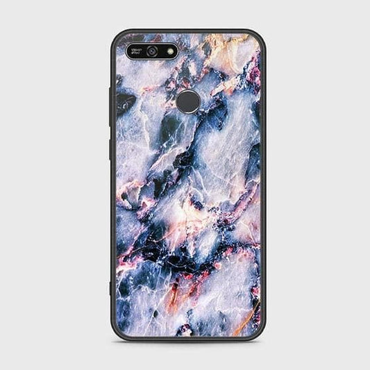 Huawei Y6 Prime 2018 Cover - Colorful Marble Series - HQ Ultra Shine Premium Infinity Glass Soft Silicon Borders Case