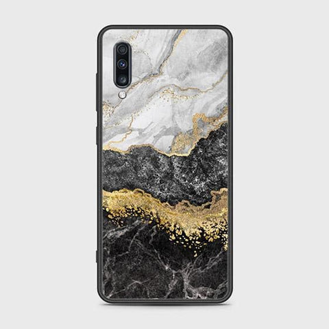 Samsung Galaxy A70 Cover - Colorful Marble Series - HQ Ultra Shine Premium Infinity Glass Soft Silicon Borders Case