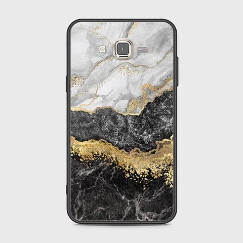 Samsung Galaxy J7 2015 Cover - Colorful Marble Series - HQ Ultra Shine Premium Infinity Glass Soft Silicon Borders Case