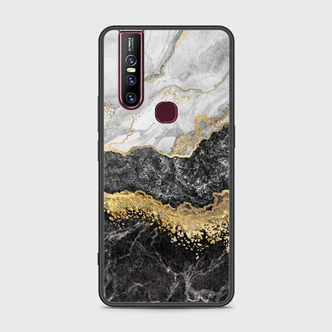 Vivo V15 Cover - Colorful Marble Series - HQ Ultra Shine Premium Infinity Glass Soft Silicon Borders Case