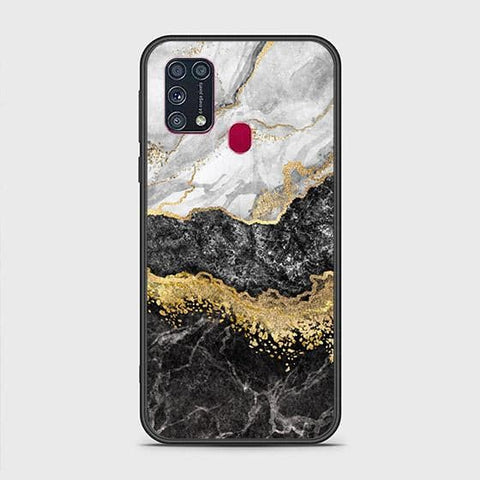 Samsung Galaxy M21 Cover - Colorful Marble Series - HQ Ultra Shine Premium Infinity Glass Soft Silicon Borders Case