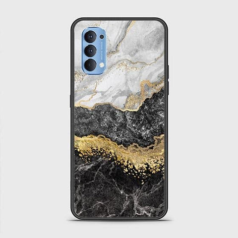 Oppo Reno 4 Cover - Colorful Marble Series - HQ Ultra Shine Premium Infinity Glass Soft Silicon Borders Case