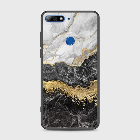 Honor 7C Cover - Colorful Marble Series - HQ Ultra Shine Premium Infinity Glass Soft Silicon Borders Case