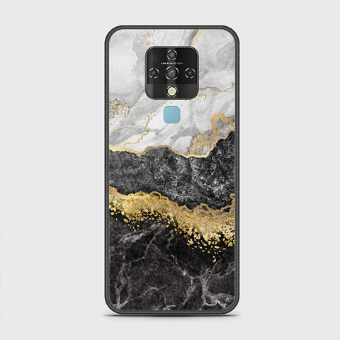 Tecno Camon 16 Cover - Colorful Marble Series - HQ Ultra Shine Premium Infinity Glass Soft Silicon Borders Case