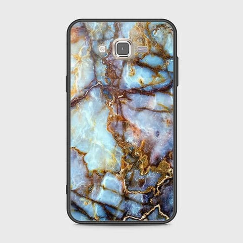Samsung Galaxy J7 2015 Cover - Colorful Marble Series - HQ Ultra Shine Premium Infinity Glass Soft Silicon Borders Case