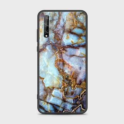 Huawei P Smart S Cover - Colorful Marble Series - HQ Ultra Shine Premium Infinity Glass Soft Silicon Borders Case