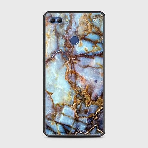 Huawei Y9 2018 Cover - Colorful Marble Series - HQ Ultra Shine Premium Infinity Glass Soft Silicon Borders Case