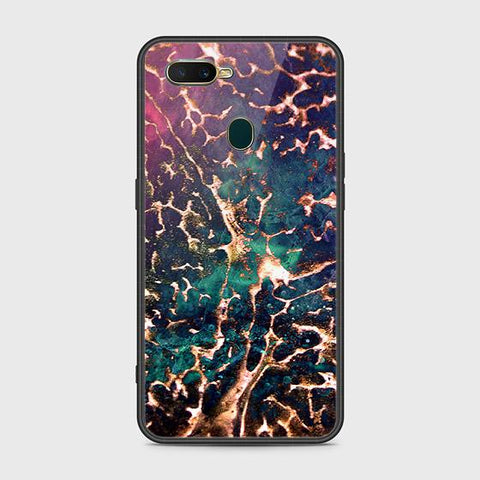 Oppo A7 Cover - Colorful Marble Series - HQ Ultra Shine Premium Infinity Glass Soft Silicon Borders Case