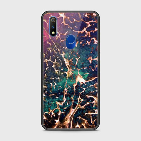 Realme 3 Pro Cover - Colorful Marble Series - HQ Ultra Shine Premium Infinity Glass Soft Silicon Borders Case