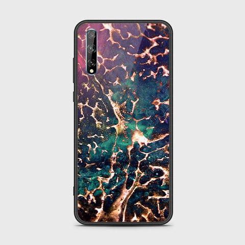 Huawei P Smart S Cover - Colorful Marble Series - HQ Ultra Shine Premium Infinity Glass Soft Silicon Borders Case