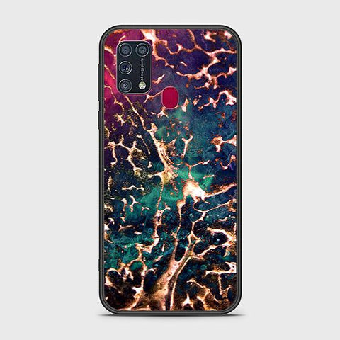 Samsung Galaxy M21 Cover - Colorful Marble Series - HQ Ultra Shine Premium Infinity Glass Soft Silicon Borders Case