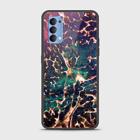 Oppo Reno 4 Cover - Colorful Marble Series - HQ Ultra Shine Premium Infinity Glass Soft Silicon Borders Case