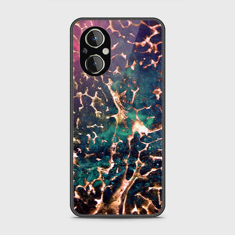 Oppo A96 5G Cover- Colorful Marble Series - HQ Ultra Shine Premium Infinity Glass Soft Silicon Borders Case