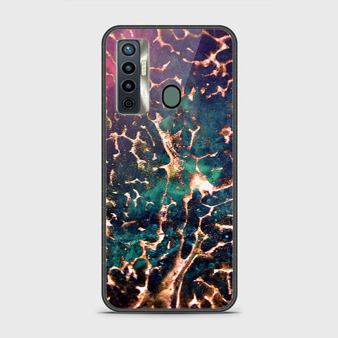 Tecno Camon 17 Cover - Colorful Marble Series - HQ Ultra Shine Premium Infinity Glass Soft Silicon Borders Case