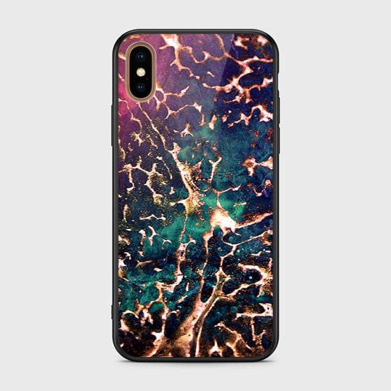 iPhone X Cover - Colorful Marble Series - D27 - HQ Ultra Shine Premium Infinity Glass Soft Silicon Borders Case ( Fast Delivery )