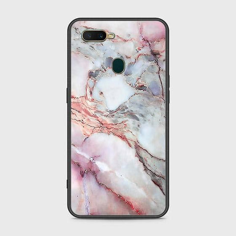 Oppo A7 Cover - Colorful Marble Series - HQ Ultra Shine Premium Infinity Glass Soft Silicon Borders Case