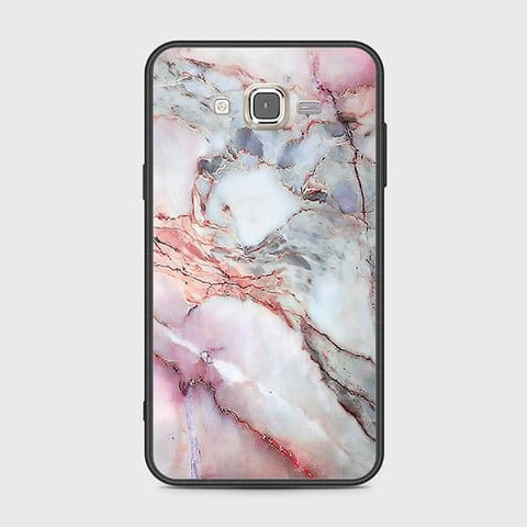 Samsung Galaxy J7 2015 Cover - Colorful Marble Series - HQ Ultra Shine Premium Infinity Glass Soft Silicon Borders Case