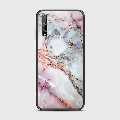 Huawei P Smart S Cover - Colorful Marble Series - HQ Ultra Shine Premium Infinity Glass Soft Silicon Borders Case