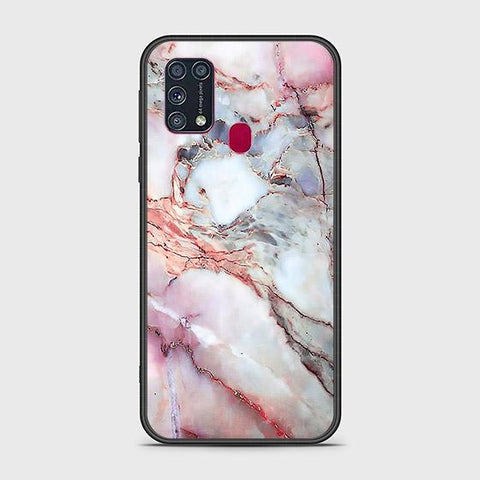 Samsung Galaxy M31 Cover - Colorful Marble Series - HQ Ultra Shine Premium Infinity Glass Soft Silicon Borders Case