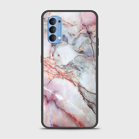 Oppo Reno 4 Cover - Colorful Marble Series - HQ Ultra Shine Premium Infinity Glass Soft Silicon Borders Case