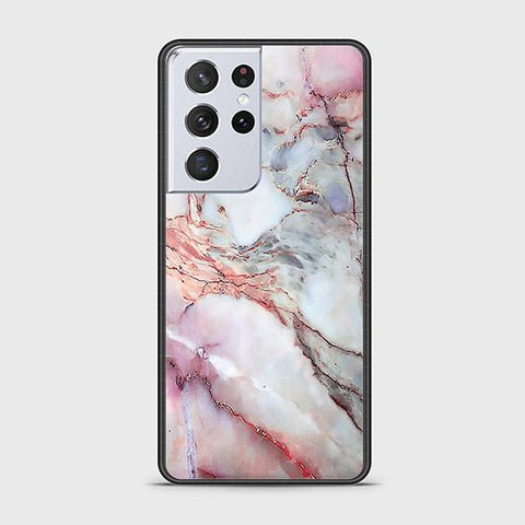 Samsung Galaxy S21 Ultra 5G Cover - Colorful Marble Series - HQ Ultra Shine Premium Infinity Glass Soft Silicon Borders Case