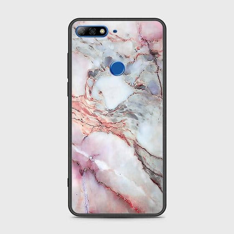 Honor 7C Cover - Colorful Marble Series - HQ Ultra Shine Premium Infinity Glass Soft Silicon Borders Case