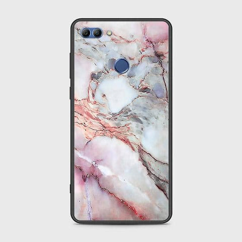 Huawei Y9 2018 Cover - Colorful Marble Series - HQ Ultra Shine Premium Infinity Glass Soft Silicon Borders Case