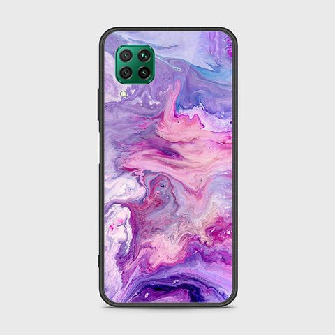 Huawei P40 Lite Cover - Colorful Marble Series - HQ Ultra Shine Premium Infinity Glass Soft Silicon Borders Case