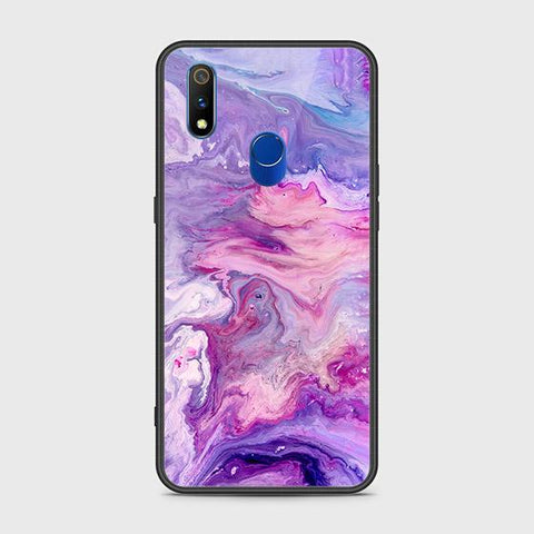 Realme 3 Pro Cover - Colorful Marble Series - HQ Ultra Shine Premium Infinity Glass Soft Silicon Borders Case