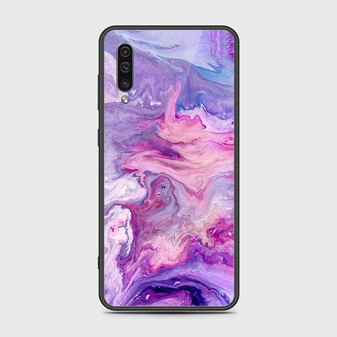 Samsung Galaxy A50 Cover - Colorful Marble Series - HQ Ultra Shine Premium Infinity Glass Soft Silicon Borders Case