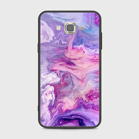 Samsung Galaxy J7 2015 Cover - Colorful Marble Series - HQ Ultra Shine Premium Infinity Glass Soft Silicon Borders Case