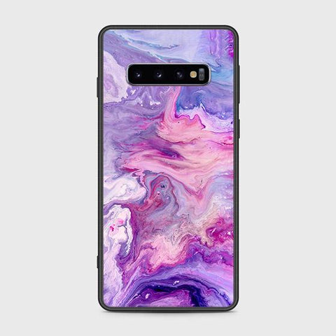 Samsung Galaxy S10 Cover - Colorful Marble Series - HQ Ultra Shine Premium Infinity Glass Soft Silicon Borders Case