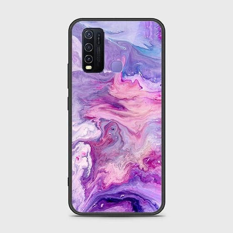 Vivo Y30 Cover - Colorful Marble Series - HQ Ultra Shine Premium Infinity Glass Soft Silicon Borders Case