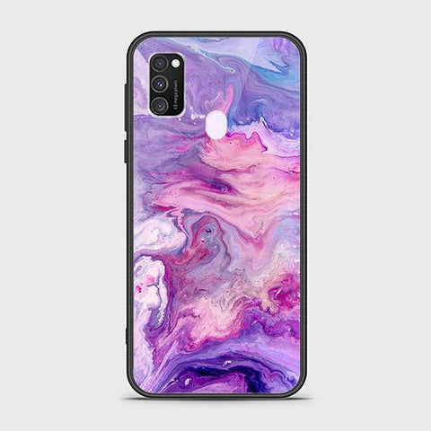 Samsung Galaxy M30s Cover - Colorful Marble Series - HQ Ultra Shine Premium Infinity Glass Soft Silicon Borders Case