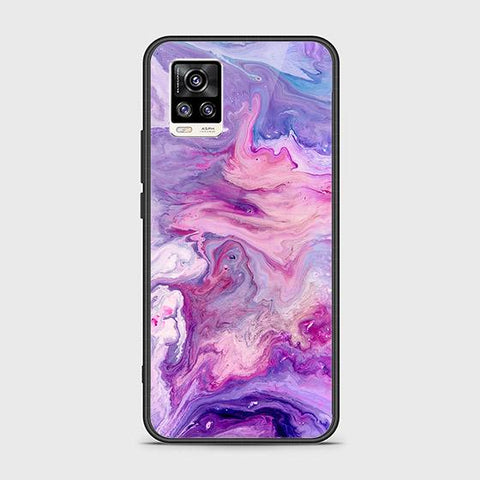 Vivo V20 Cover - Colorful Marble Series - HQ Ultra Shine Premium Infinity Glass Soft Silicon Borders Case