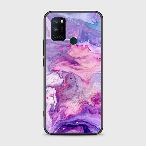 Realme 7i Cover - Colorful Marble Series - HQ Ultra Shine Premium Infinity Glass Soft Silicon Borders Case