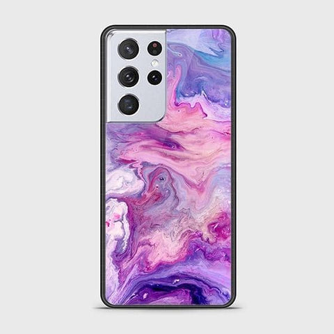 Samsung Galaxy S21 Ultra 5G Cover - Colorful Marble Series - HQ Ultra Shine Premium Infinity Glass Soft Silicon Borders Case