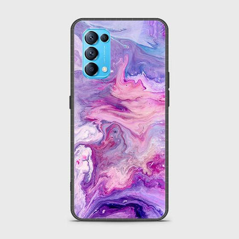 Oppo Find X3 Lite Cover - Colorful Marble Series - HQ Ultra Shine Premium Infinity Glass Soft Silicon Borders Case