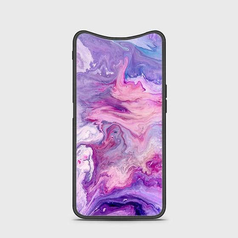 Oppo Find X Cover - Colorful Marble Series - HQ Ultra Shine Premium Infinity Glass Soft Silicon Borders Case