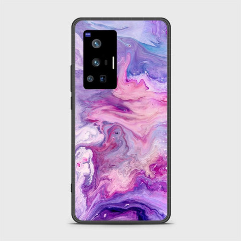 Vivo X70 Pro Cover - Colorful Marble Series - HQ Ultra Shine Premium Infinity Glass Soft Silicon Borders Case