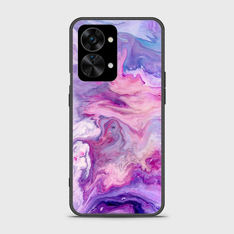 OnePlus Nord 2T Cover - Colorful Marble Series - HQ Ultra Shine Premium Infinity Glass Soft Silicon Borders Case