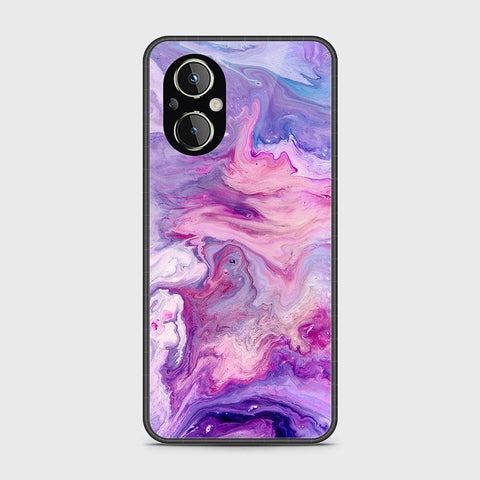 Oppo A96 5G Cover- Colorful Marble Series - HQ Ultra Shine Premium Infinity Glass Soft Silicon Borders Case