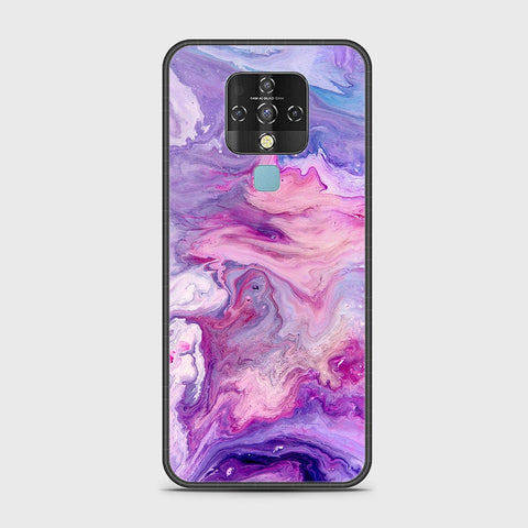 Tecno Camon 16 Cover - Colorful Marble Series - HQ Ultra Shine Premium Infinity Glass Soft Silicon Borders Case