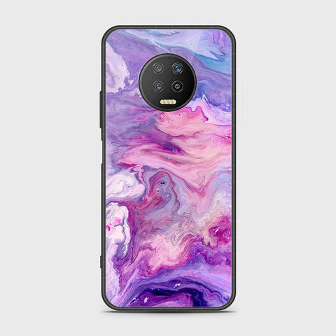 Infinix Note 7 Cover- Colorful Marble Series - HQ Ultra Shine Premium Infinity Glass Soft Silicon Borders Case