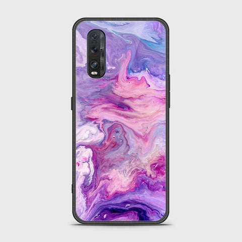 Oppo Find X2 Cover- Colorful Marble Series - HQ Ultra Shine Premium Infinity Glass Soft Silicon Borders Case