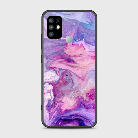 Infinix Hot 10 Cover- Colorful Marble Series - HQ Ultra Shine Premium Infinity Glass Soft Silicon Borders Case