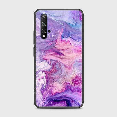 Honor 20 Cover - Colorful Marble Series - HQ Ultra Shine Premium Infinity Glass Soft Silicon Borders Case